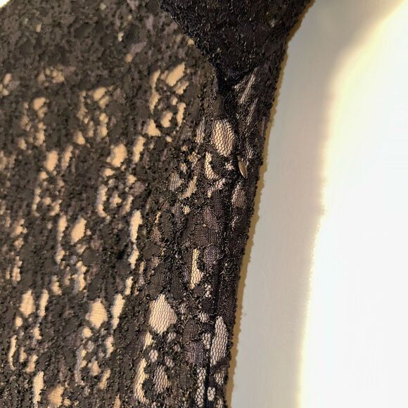 Zara Basic Small Black Lace Mini Dress Long Sleeves Womens Gently Worn - Picture 2 of 6